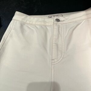 Free People Cream High-Waisted Bell Bottom / Wide Leg Flare Jeans